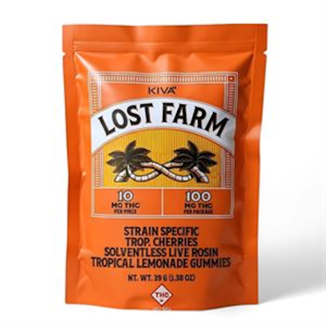 LOST FARM - LOST FARM - TROP CHERRIES-TROPICAL LEMON 100MG SOLVENTLESS LIVE RESIN GUMMIES
