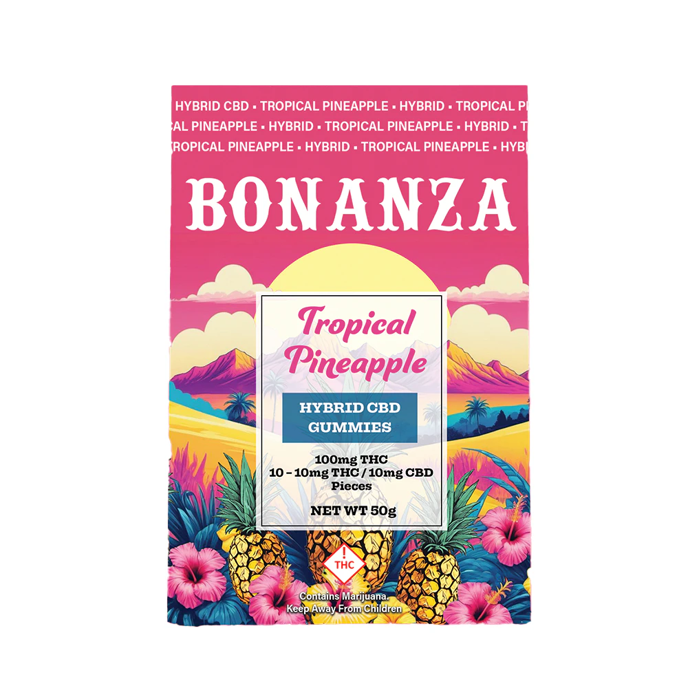Bonanza Cannabis Company - BONANZA-Boosted Gummies-Tropical pineapple 10mg THC 10 mgCBD Main Image