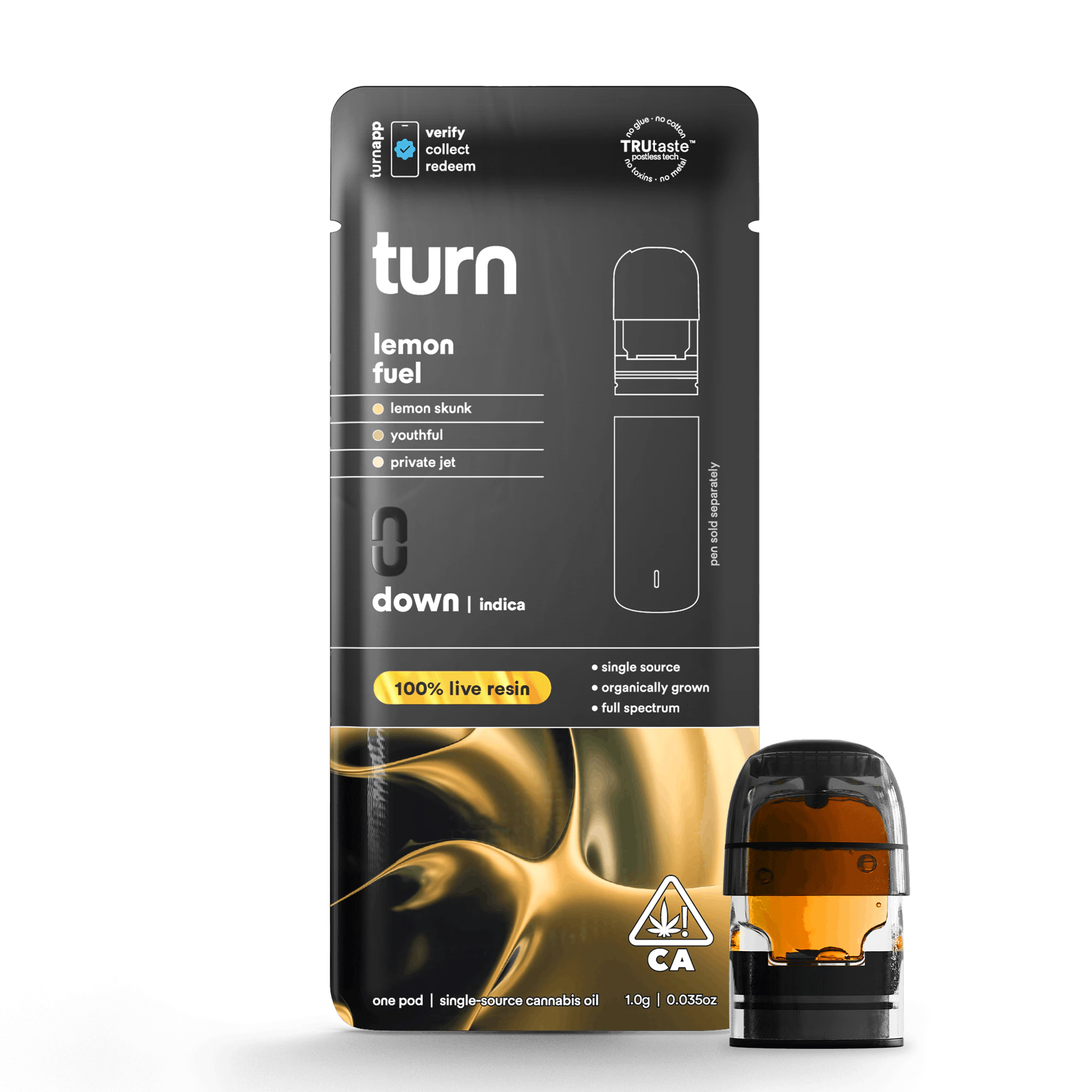 turn - TURN | LEMON FUEL LIVE RESIN - POD | CARTRIDGE | 1G Main Image