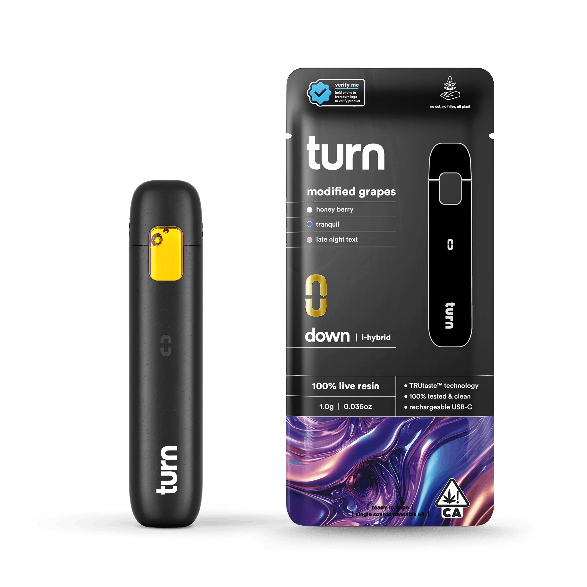 turn - TURN | MODIFIED GRAPES LIVE RESIN - AIO | CARTRIDGE | 1G Main Image
