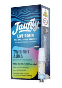 JAUNTY - Twilight Aura Live Rosin Jaunty .5G 510 Cartridge
