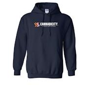  Cannabicity Apparel | Gildan Heavy Blend Hoodie Tagline Logo Navy | 2XL