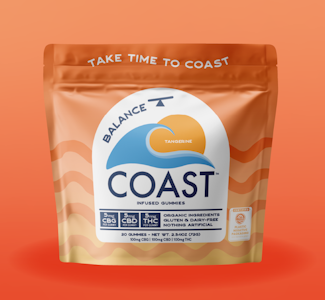 COAST - 1:1:1 Tangerine Gummies - 100mg - TBI