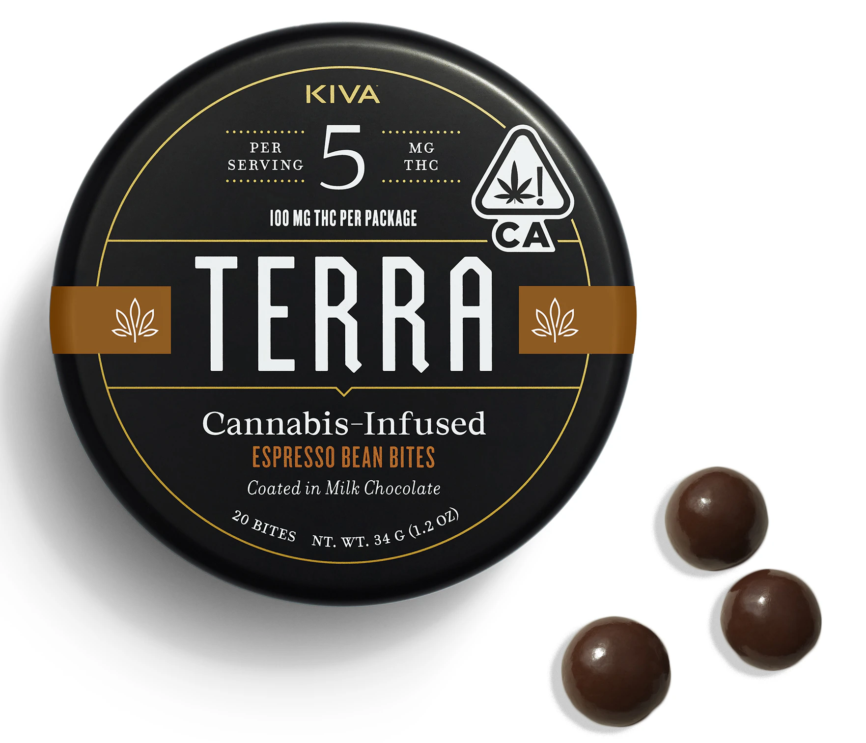 KIVA - Terra Bites Dark Chocolate Espresso Beans | Kiva | 100mg Main Image