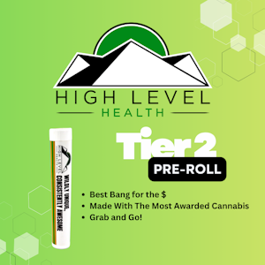 High Level Health - HLH Tier 2 Pre Roll 1 Gram Rainbow Snowcap