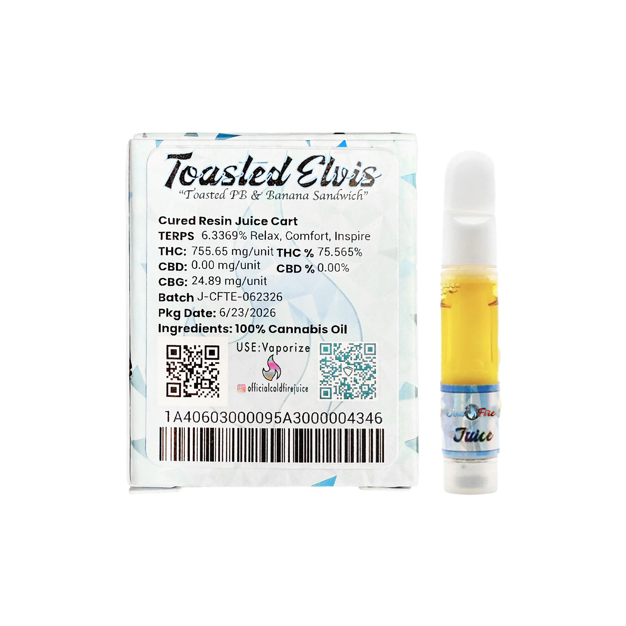 COLD FIRE - ColdFire Toasted Elvis Cured Resin Juice Cartridge 1.0g Main Image