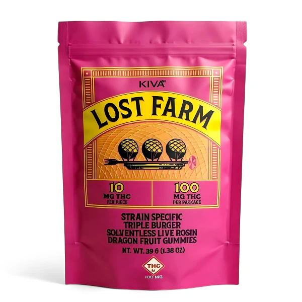 Lost Farm - LOST FARM - TRIPLE BURGER-DRAGON FRUIT 100MG SOLVENTLESS LIVE ROSIN GUMMIES Main Image