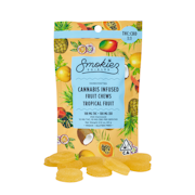 200mg 1:1 THC:CBD Tropical Fruit Chews (10mg THC, 10mg CBD - 10 pack) - Smokiez