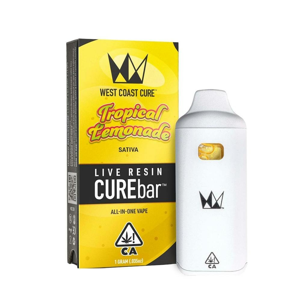 West Coast Cure Tropical Lemonade Live Resin CUREbar Disposable 1.0g