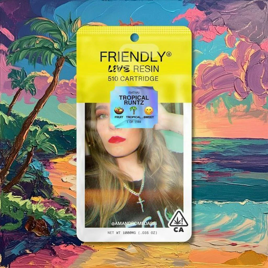 Friendly Brand - Friendly Brand Tropical Runtz Live Resin Cartridge 1.0g Main Image