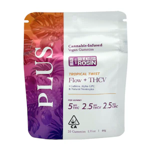 PLUS™️ Products - Plus - Flow - Tropical Twist - 2:1 THCV/CBC/THC - Gummies - 20pk - 100mg