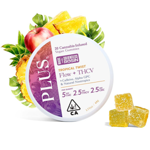 PLUS - Tropical Twist THCv + CBC Rosin Gummies