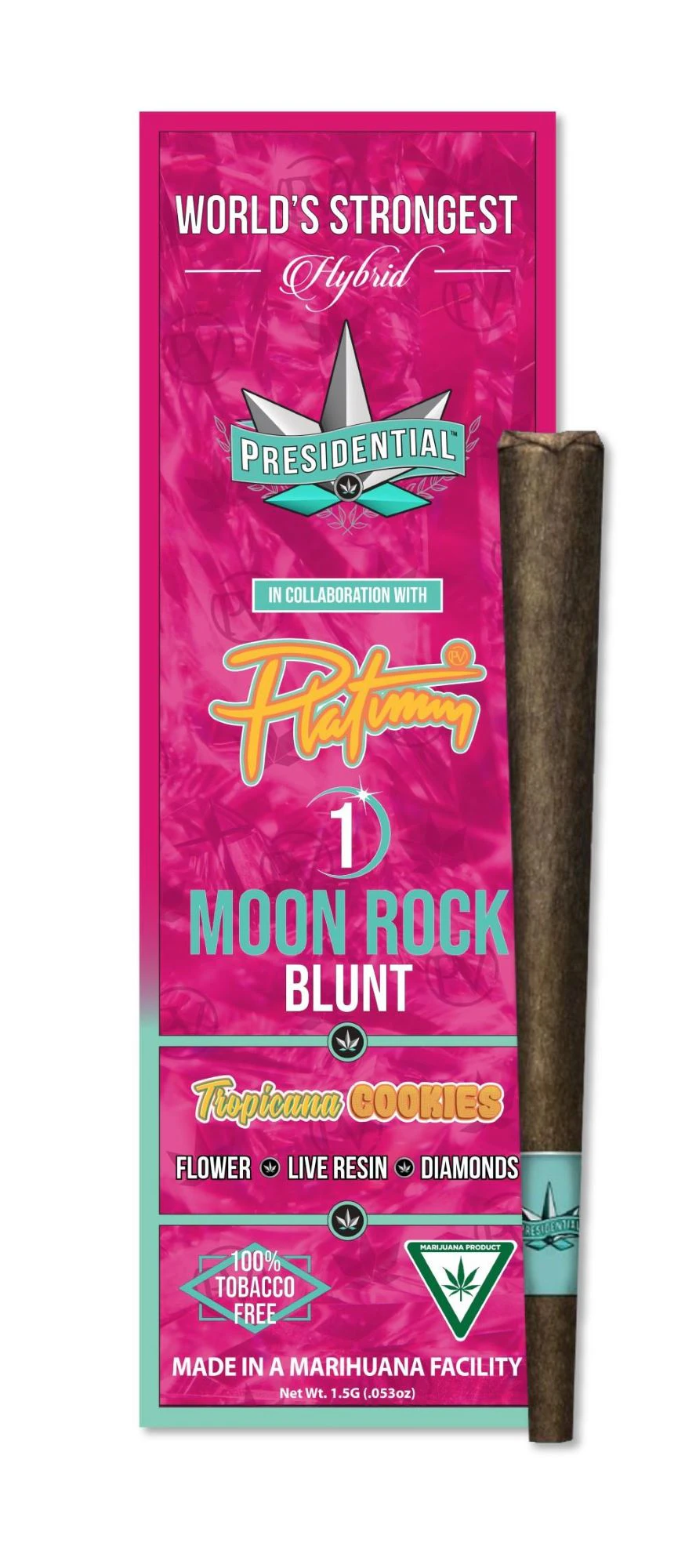 Platinum Vape - Platinum x Presidential Moon Rock Blunt - Tropicana Cookies - 1.5g Main Image