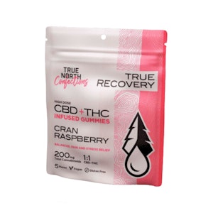 True North Collective - Cran Raspberry 1:1 THC:CBD Gummies (5x20mg) - TRUE NORTH COLLECTIVE