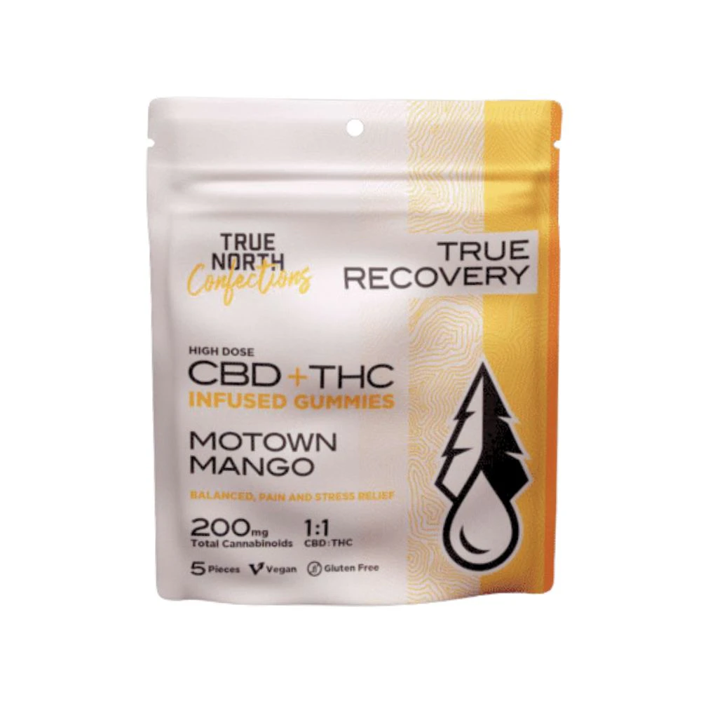 True North Collective MI - Motown Mango 1:1 THC:CBD 100mg Gummies (5x20mg) - TRUE NORTH COLLECTIVE Main Image