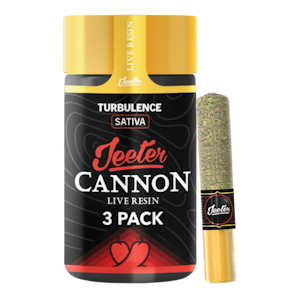 JEETER - Turbulence (S) | .5g 3pk Infused Resin Cannons Prerolls | Jeeter