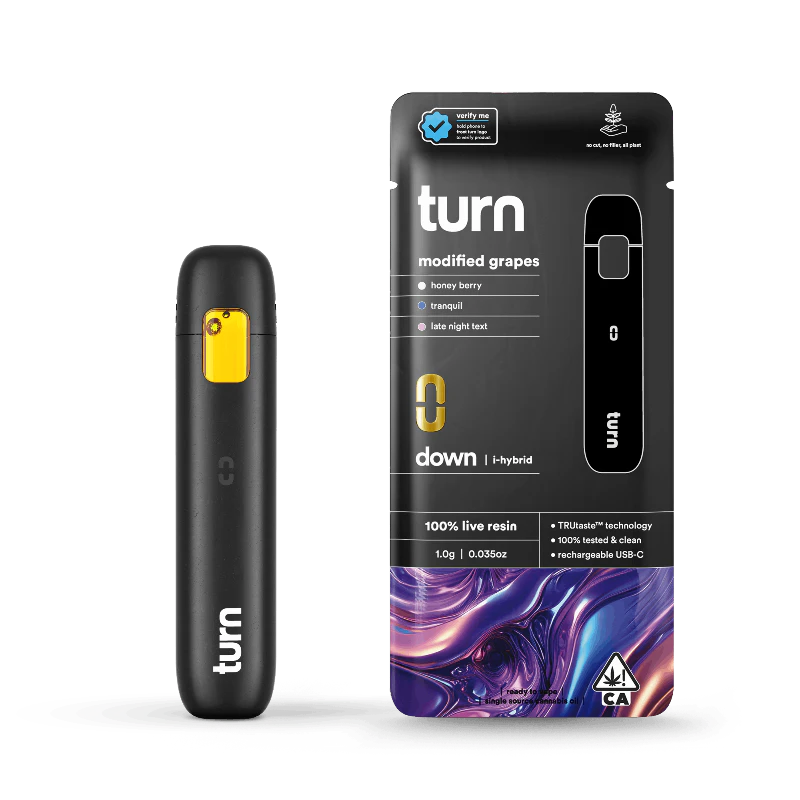 turn - Turn - Modified Grapes Turn Down Live Resin Disposable 1g Main Image