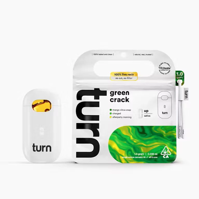 turn - Turn - 1g Live Resin AIO - Green Crack Main Image