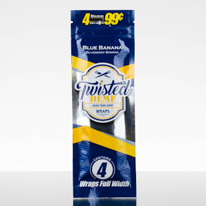 TWISTED HEMP - Twisted Hemp - Blueberry Banana Blunt Wraps 4pk