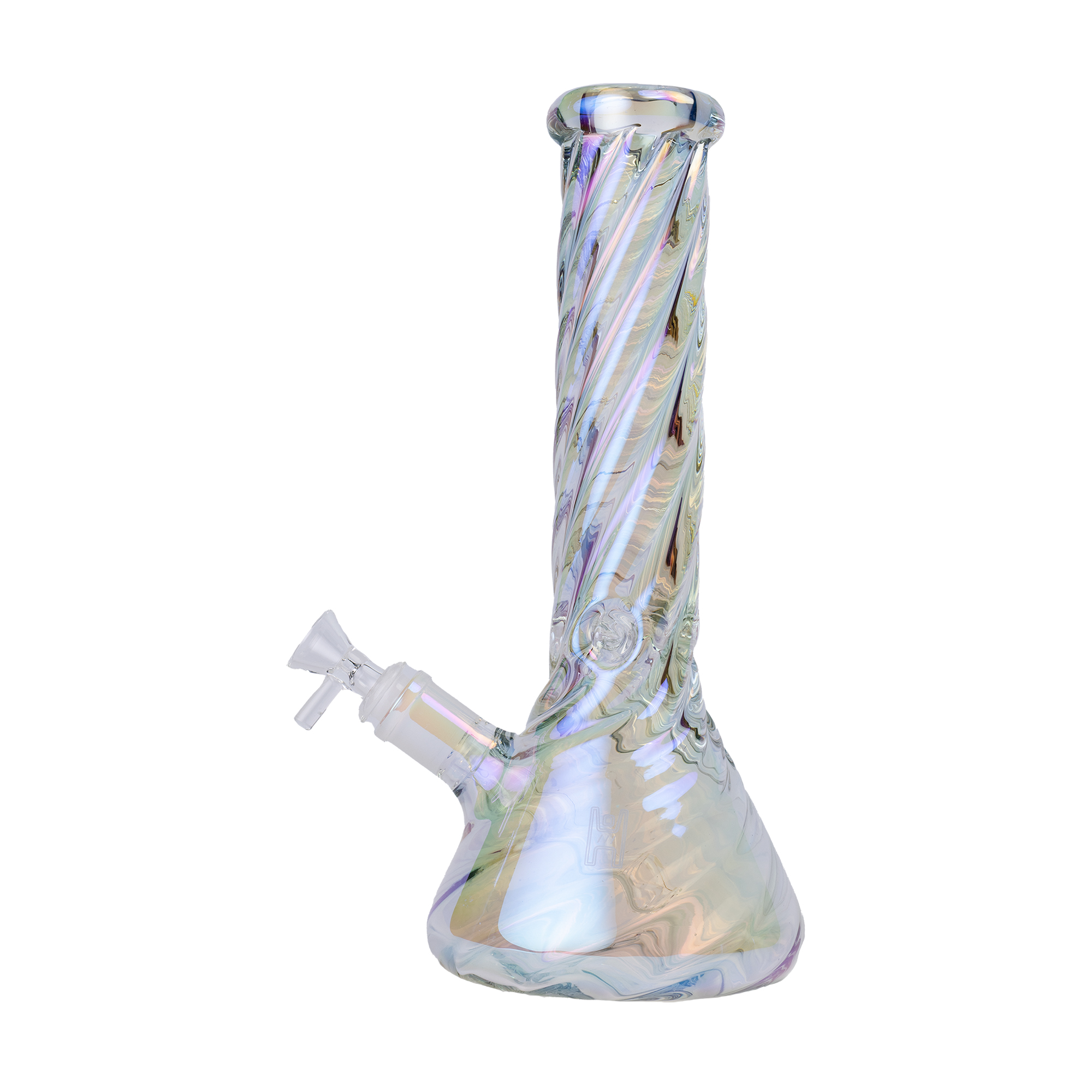 Human Grade | Twisted Iridescent Beaker Bong | 12in