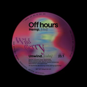 OFF HOURS - OFF HOURS | Wild Berry "Calm" | 25 CBD : 1 THC | 250MG CBD
