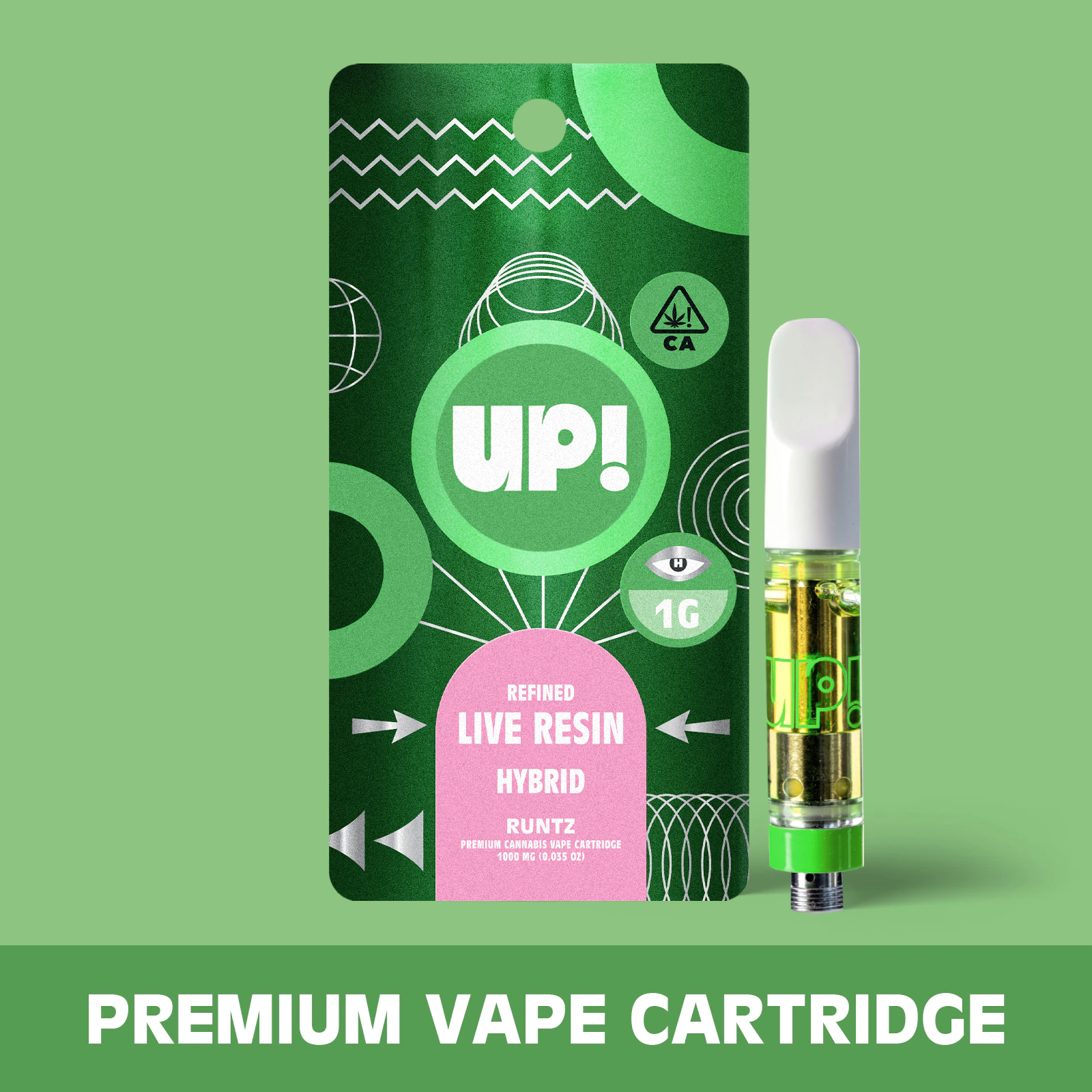 UP! - UP!: Runtz 1g Live Resin Vape Cart (H) Main Image