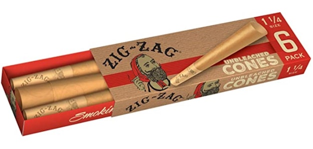 Zig Zag - 1 1/4 Zig Zag Unbleached, Pre-Rolled Cones, 6pk