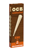 Unbleached Kingsize Cones - 3pk