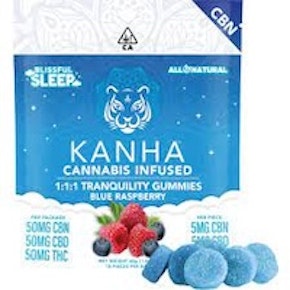 BLUE RASPBERRY TRANQUILITY 1:1:1 GUMMIES - 50MG