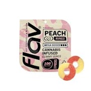 FLAV | Peach Mega Rings | 100MG 2PK Gummies