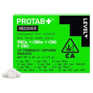 LEVEL+ - PROTAB | RECOVER | THC + CBG + CBD + CBC | 100 mg