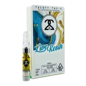 22k - 22K - 1g Live Resin Cart - Honey Banana