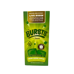 Sauce Essentials - BURSTS Sour Green Apple - 400MG Live Resin Infused Edibles