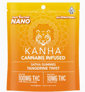 KANHA - TANGERINE TWIST NANO GUMMIES- 100MG