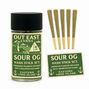 Out East Canna | Sour OG - Hash Infused | 5x 0.5G Pre-rolls