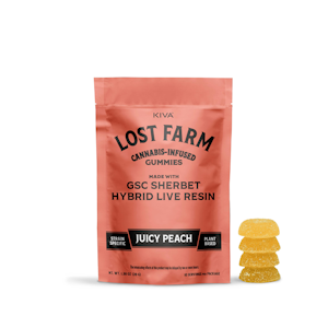 KIVA - Kiva Lost Farm Live Resin Gummies GSC Sherbet Juicy Peach