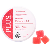 Plus - Raspberry - 1:1 THC:CBD - Gummy - 20pk - 100mg