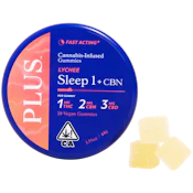 Plus - Lychee - 1:2:3 THC:CBN:CBD - Sleep Gummy - 20pk