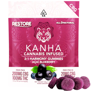 KANHA - Kanha - Acai Blueberry 2CBG:1THC - Gummy - 10 Pack - 100mg