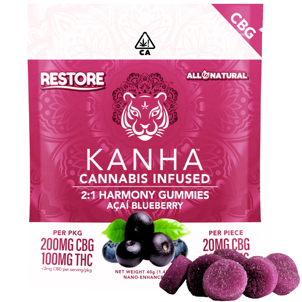KANHA - Kanha - Acai Blueberry 2CBG:1THC - Gummy - 10 Pack - 100mg Main Image