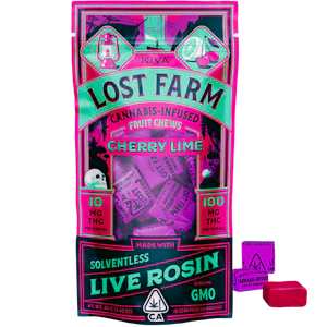 KIVA - Kiva - Lost Farm Chews - Cherry Lime x GMO (I) - Live Rosin - 100mg