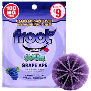 Froot - Froot - Single - Sour Grape Ape (I) - Gummy - 100mg