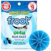 Froot - Single - Sour Blue Razz (H) - Gummy - 100mg