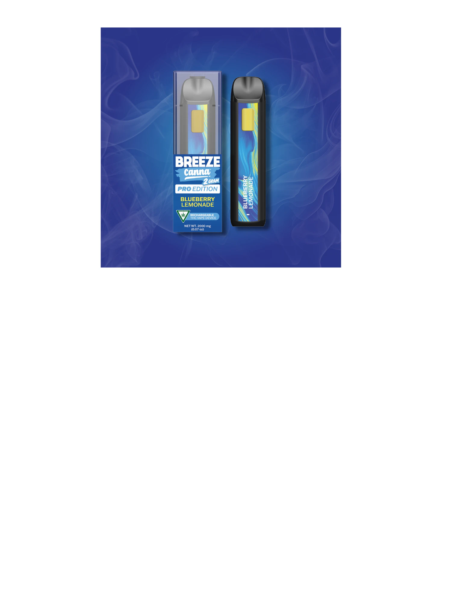 Breeze Canna - Breeze Canna- Blueberry Lemonade – THC 2g Disposable Main Image