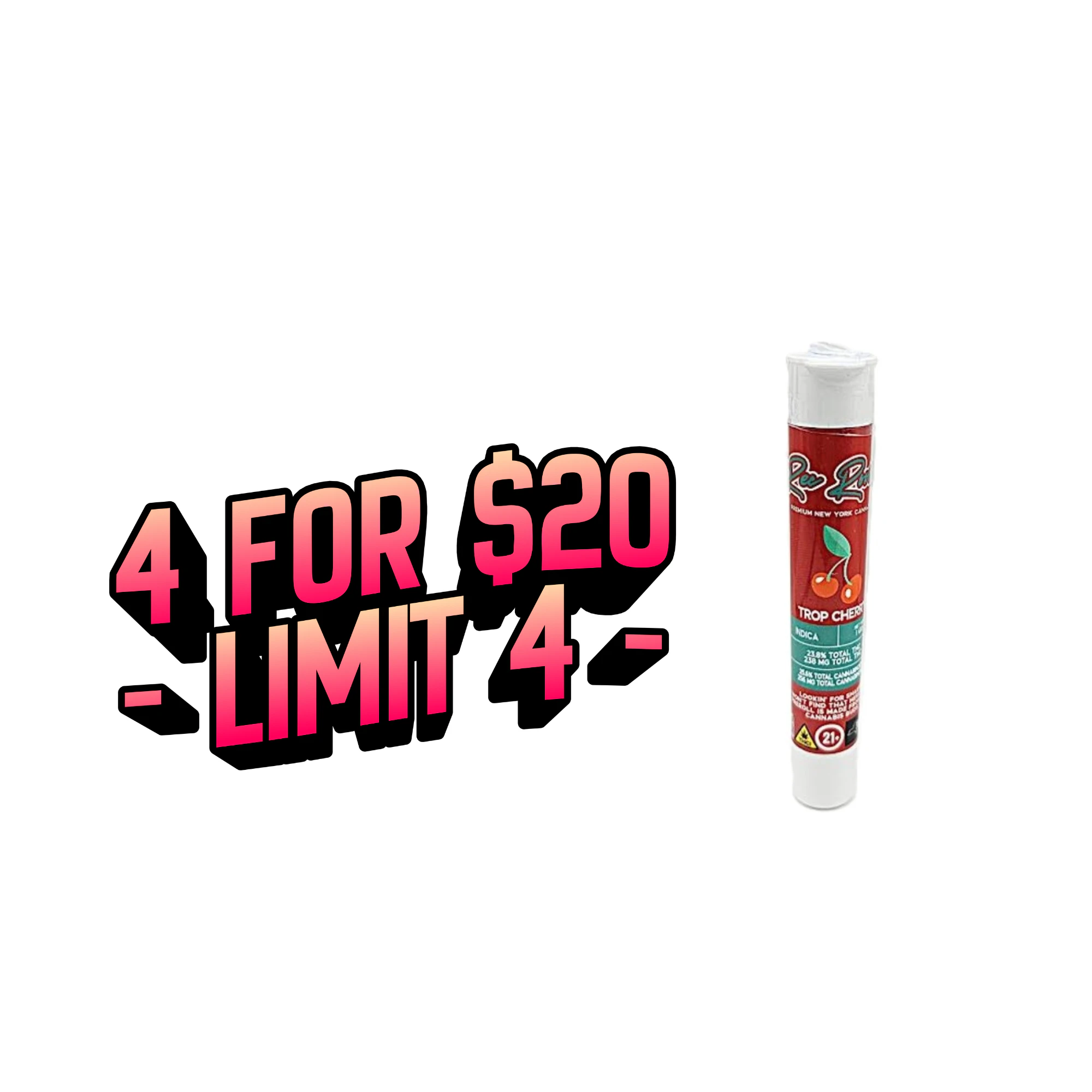 Rec Roots - Rec Roots - Trop Cherry - 21% THC - 1g - Pre-Roll Main Image
