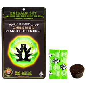 Emerald Sky - Emerald Sky - Hybrid Dark Chocolate Peanut Butter Cups - 10pk - 100mg