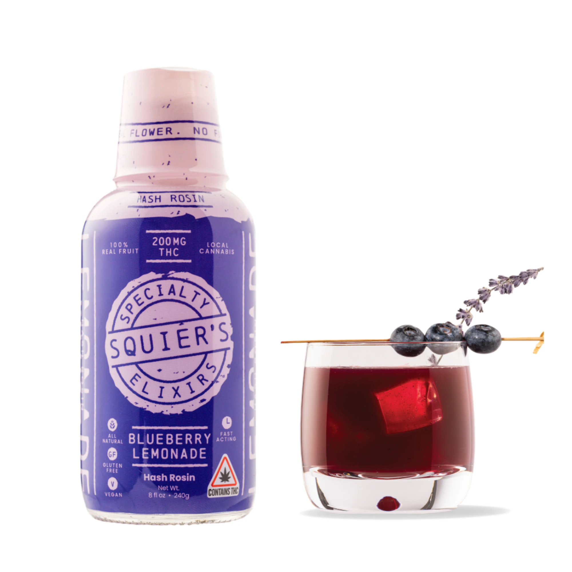 Squier's - Blueberry Lemonade 200mg Hash Rosin Drink 8oz Main Image