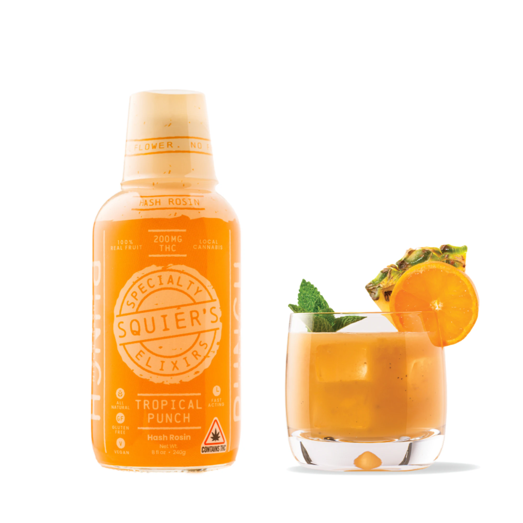 Squier's - Tangerine Tropical Punch 200 mg Hash Rosin Drink 8oz Main Image