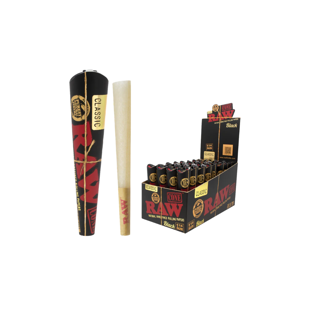 RAW - Black Cones | 1 1/4 | 6 pack Main Image