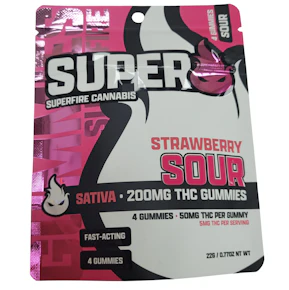 Superfire | Sour Strawberry | 200mg Gummies